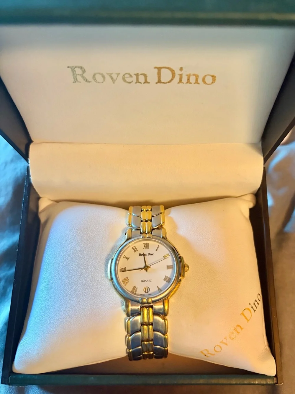 Vintage Men’s Roven Dino Gold & Silver Two-Tone Quartz Watch